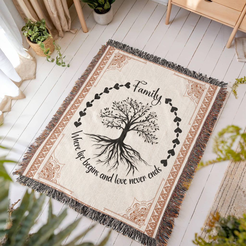 Family Roots, Celtic Tree Woven Blanket