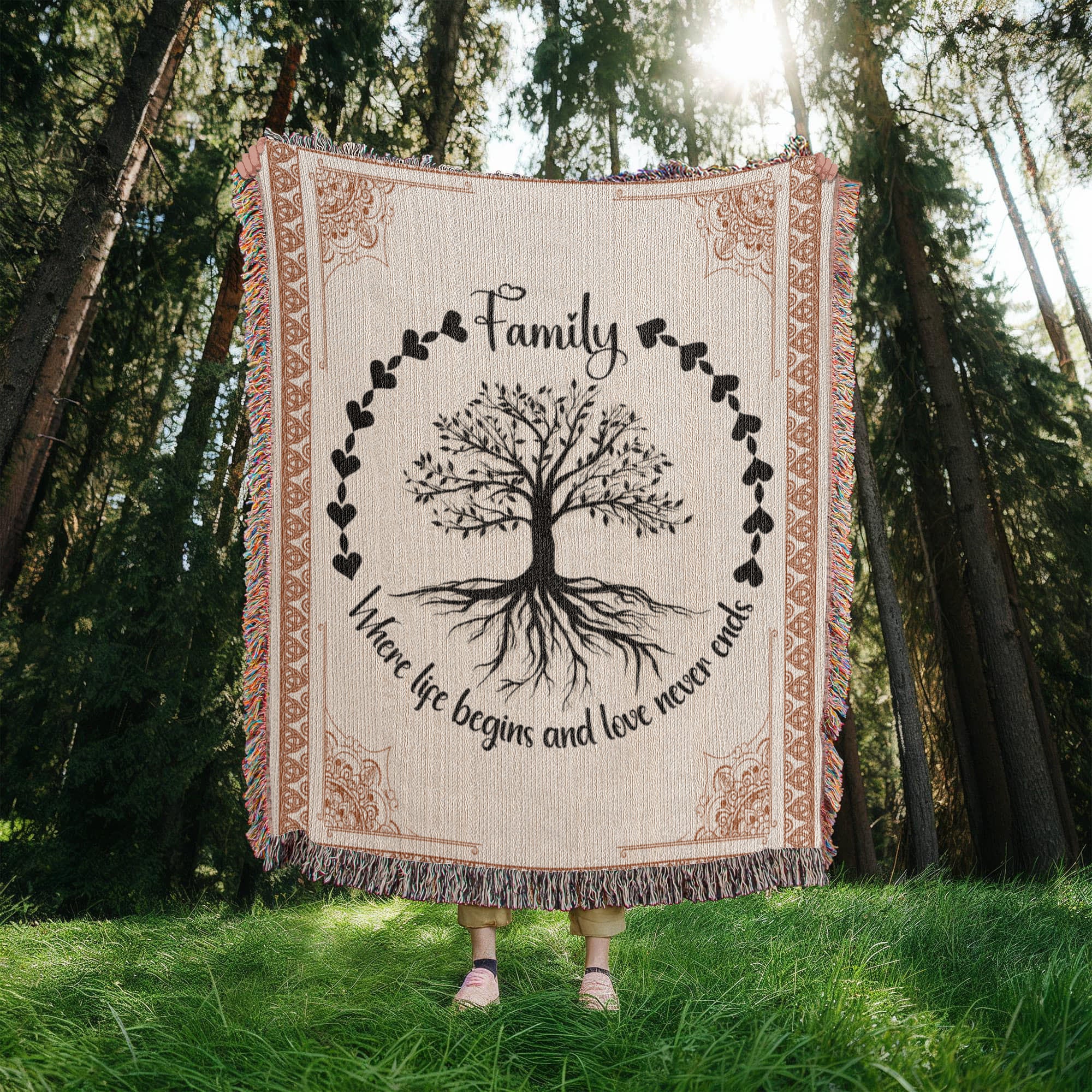 Family Roots, Celtic Tree Woven Blanket