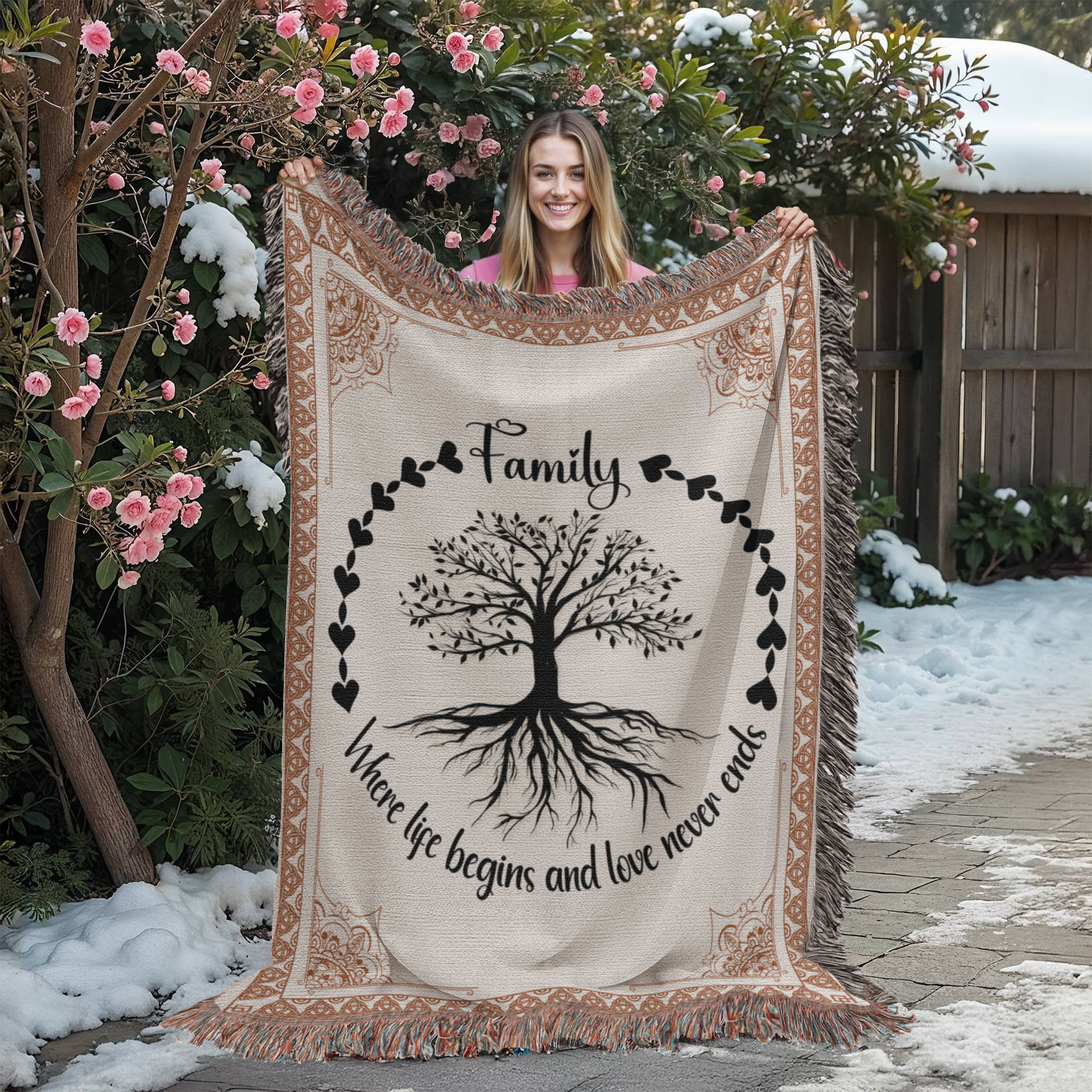 Family Roots, Celtic Tree Woven Blanket